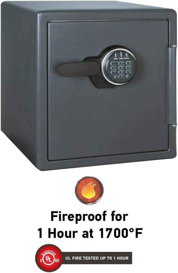 SF123ES Fireproof Safe with Digital Keypad, 1.23 Cubic Feet, Black