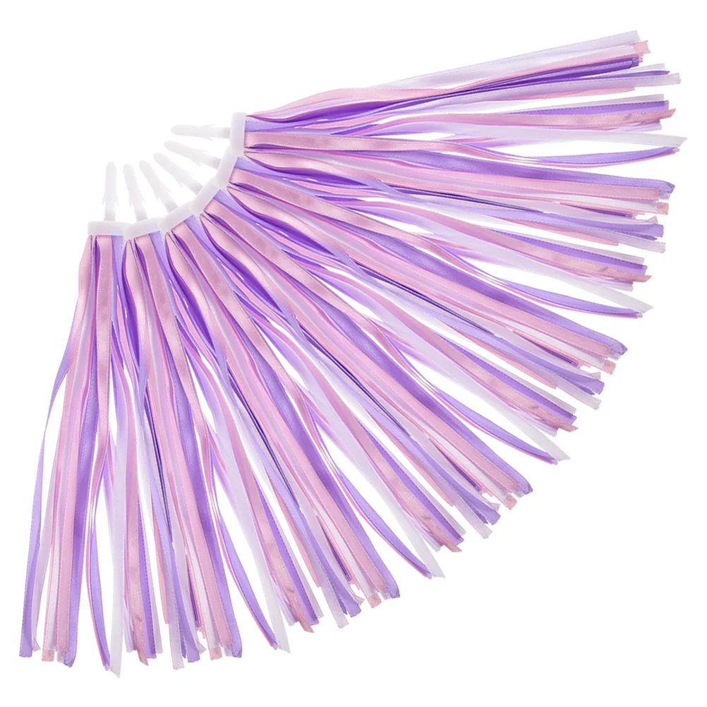 3 Pairs Bike Bicycle Tassel Ribbons Accessories Handlebar 2700X250X060CM Grips Streamer Violet Streamers for Teenager Child