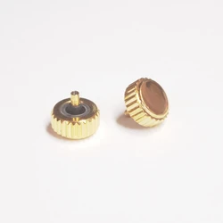 2.0mm Hole Diameter Gold Color Long Tube Watch Crown 3.5/4.0/4.5/5.0/5.5/6.0/6.5/7.0mm Head Diameter for Watch Repair 1 Piece