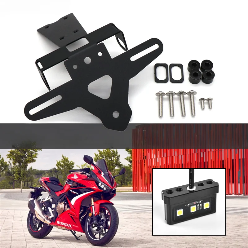 For Honda CBR400R CBR500R 19-21 motorcycle modified license plate short tail, short tail license plate frame accessories