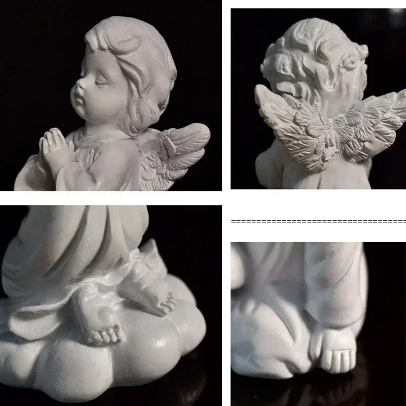 Alas de resina para niña, figuritas de Ángel de Europa, escultura de oración pacífica, adornos de escritorio, ángeles de oración Retro Para sala de estar, gabinete