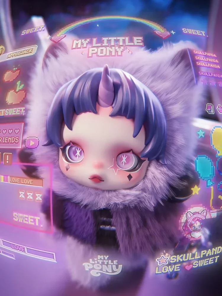 POP MART SKULLPANDA x My Little Pony Seria Pluszowych Lalek Mystery Box Oryginalny Blind Box Figurki Niespodzianki Zabawki Anime Figurki Ozdoby na Biurko — 2