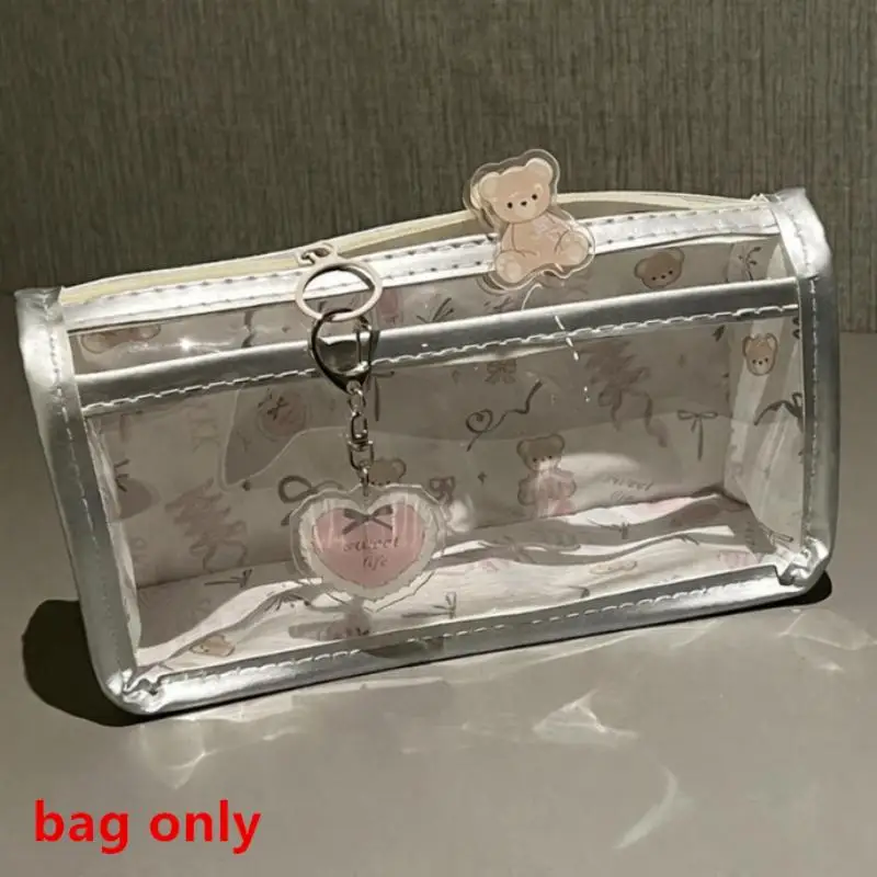 

1 шт., мультяшный полупрозрачный пенал, многослойный вертикальный большой емкости, сумка для хранения канцелярских принадлежностей, школьные принадлежности, косметичка