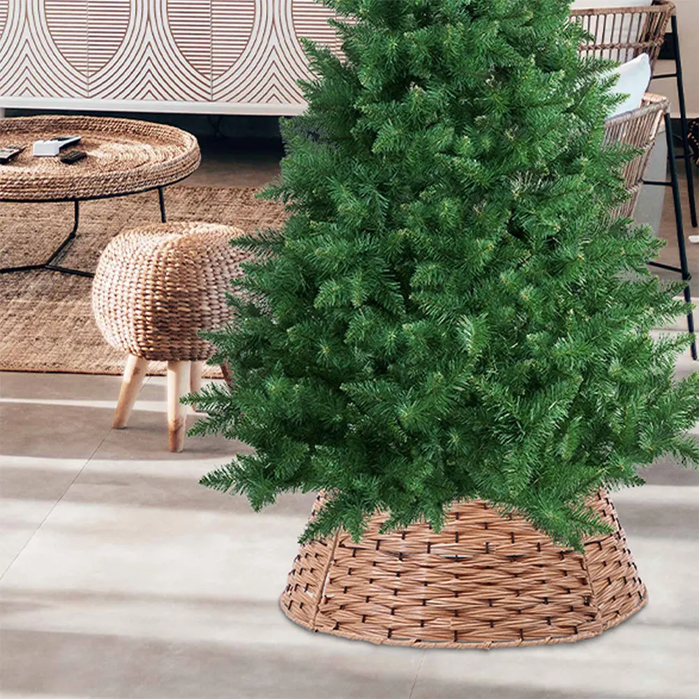 

Tree Skirt Christmas Collar Basket Minimalist Circle Fence Style Holiday Decoration for Home Farmhouse Xmas Tree Decorations