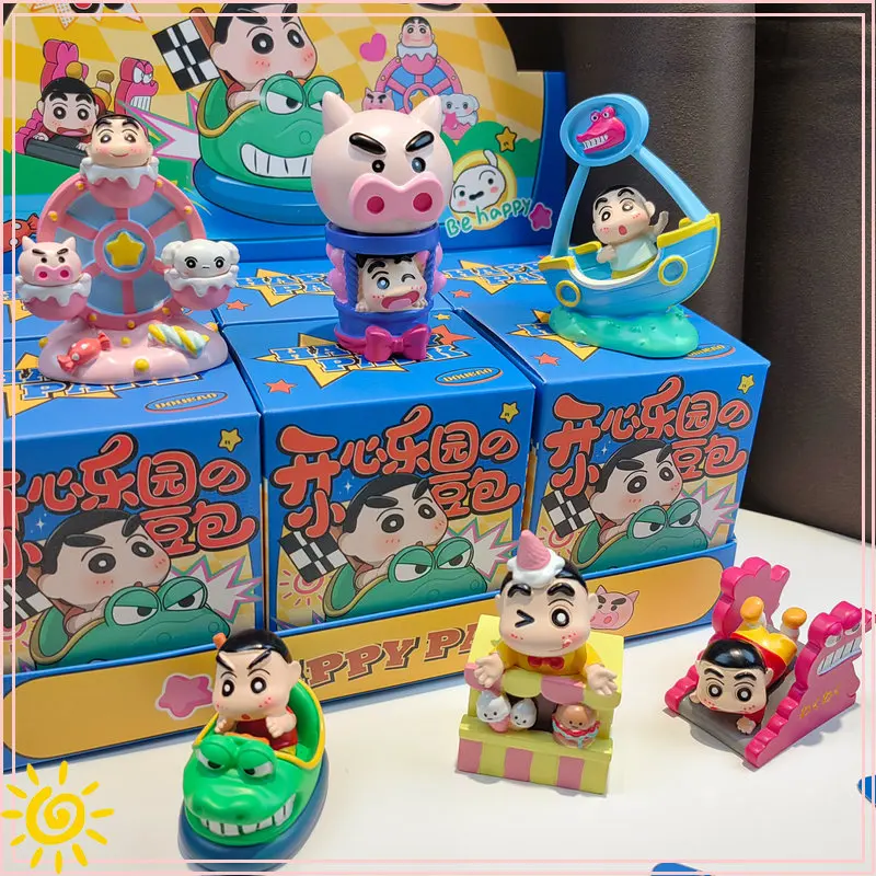 

Cute And Funny Shin-Chan Happy Park Bean Pack Blind Box Anime Character Bedroom Decoration Ornament Friends Holiday Gift