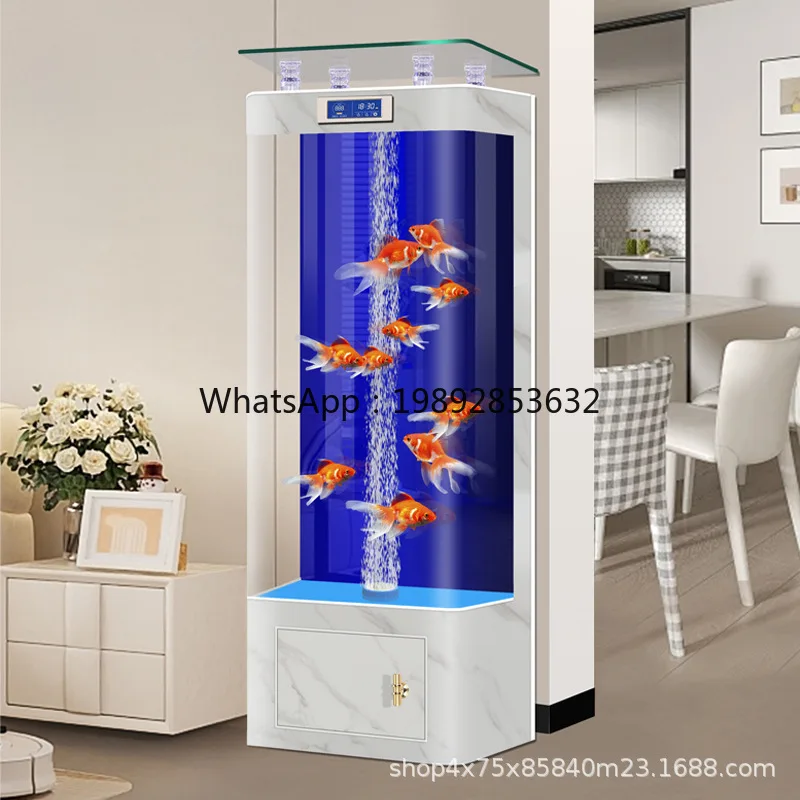 YFY New Vertical Fish Tank Living Room Small Medium   Home Wall-mounted Self-circulating Pipeless Back Filter Aquarium