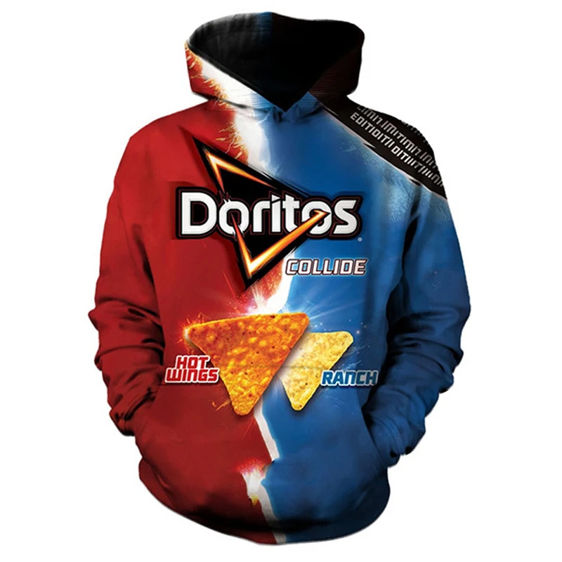 Nieuwigheid Hot Doritos Voedsel Rookwolken Hoodies 3D Gedrukt Heren Sweatshirt Harajuku All Over Print Unisex Trui Kap Casual Top