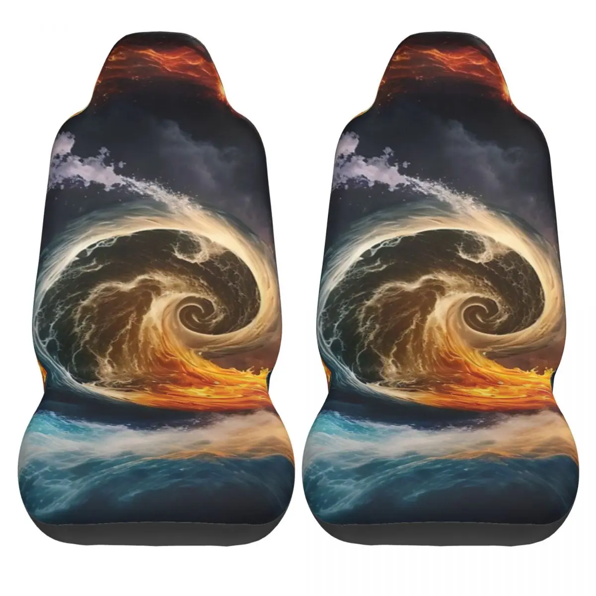 Elemental Storm Car Seat Cover Custom Printing Universal Front Protector Accessories Cushion Set