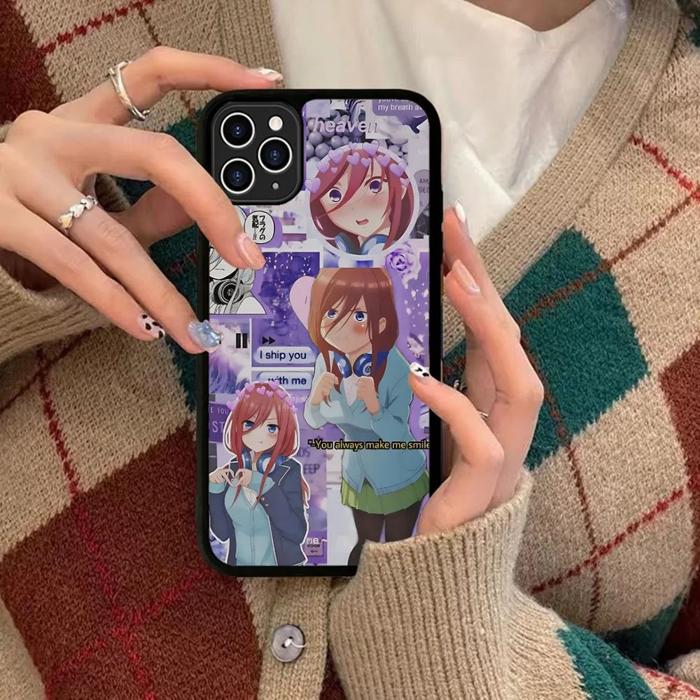 Nakano Miku Anime Phone Case Silicone PC+TPU Case For iPhone 14 11 12 13 Pro Max 8 7 6 Plus X XR Hard Fundas