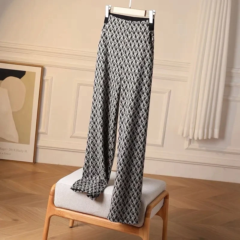 

Fashion Wide-leg Pants Women High Waist Letter Casual Pantalon Pour Femme Autumn Winter Harajuku Loose Straight Trousers