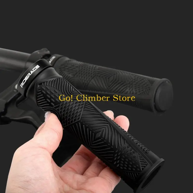 Q84C Rubber Bike Handle Cover Bicycles Handlebar Grips with Cushioned Hand Contact, Metal Fasteners, Plastic Liners, and
