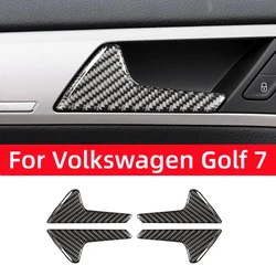 For Volkswagen Golf 7 Gti R Gte Gtd Mk7 2013-2019 Auto Door Switch Handle Cover Carbon Fiber Decor Strip Sticker Car Accessories