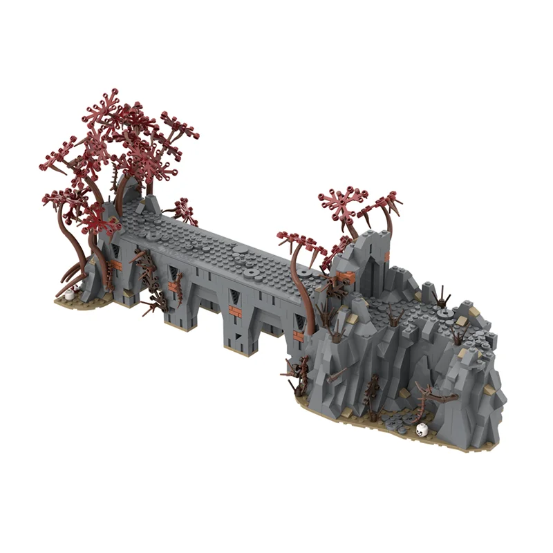 Rings Movie Series Model Moc Building Blocks Dark Magic Mountain Model Technology Modular Gift Construstion DIY Assembly Toys