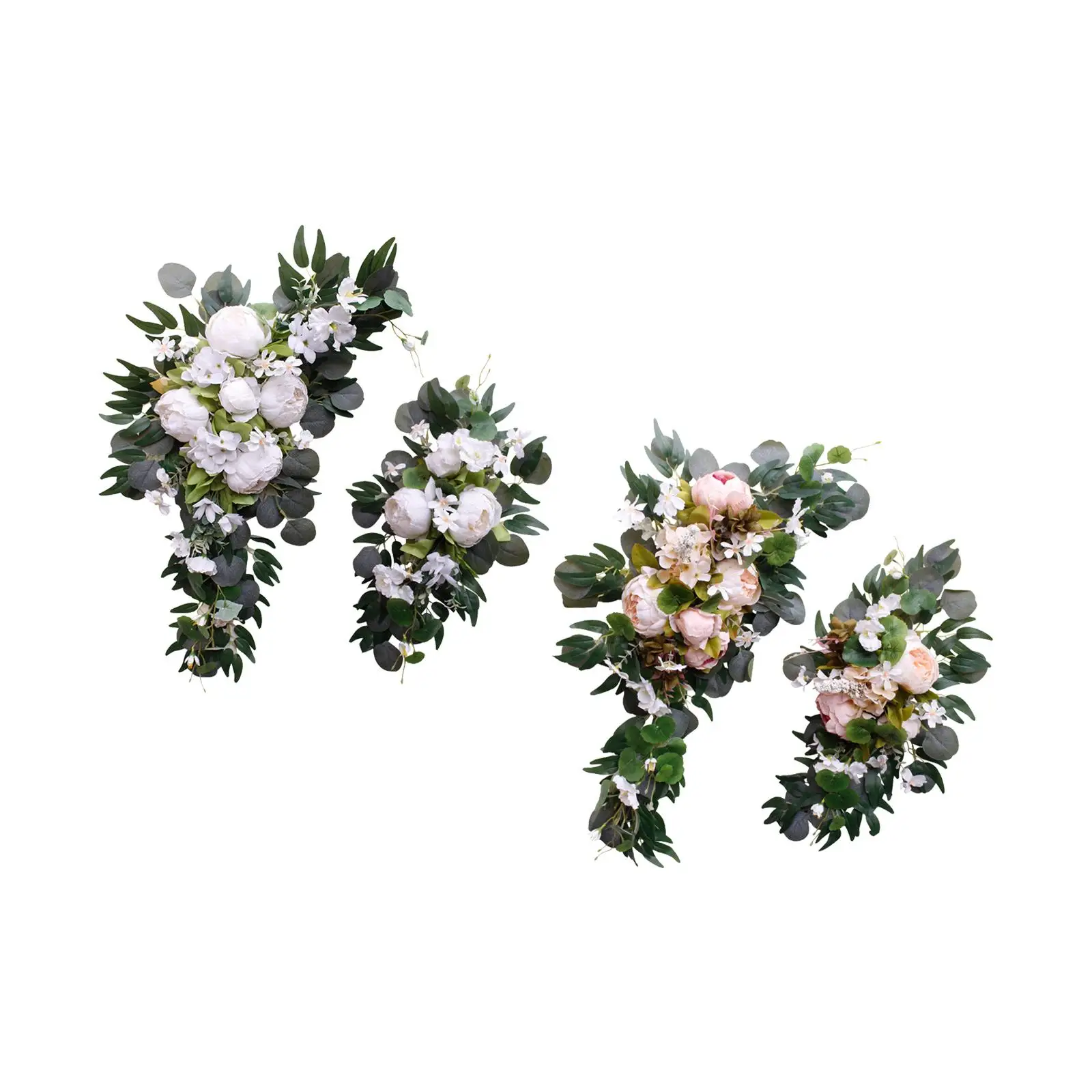 

Artificial Wedding Arch Flowers Set Silk Peony Flower Swag Lifelike Elegant Multifunctional Handmade Garlands Welcome Sign