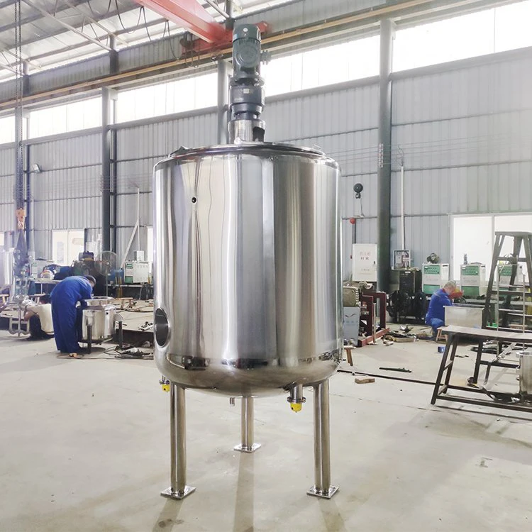 Sanitary grade 304 stainless steel mixing tank, electric heating flat mouth open lid mixer, industrial liquid mixing drum