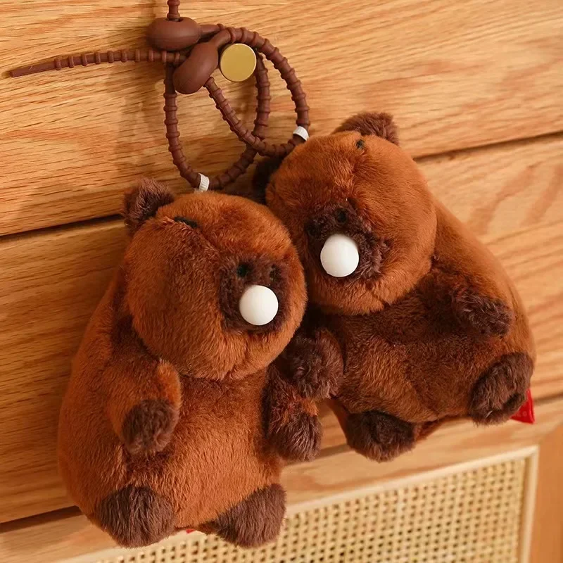 12cm Bubble Blowing Capybara Plush Toy Kawaii Pendant Fashion Plushie Doll Capibara Stuffed Animals Dolls Kid's Birthday Gift