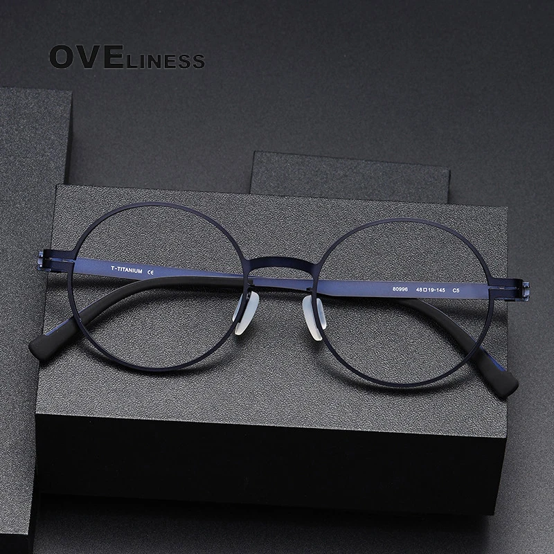 

Pure Titanium Glasses Frame Men Women 2024 New Retro Round Prescription Eyeglasses frames male Vintage Myopia Optical Eyewear