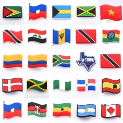1PCS National Flag Shoe Charms PVC  Shoes Decoration For Accessories For Kids Adults Party Gifts