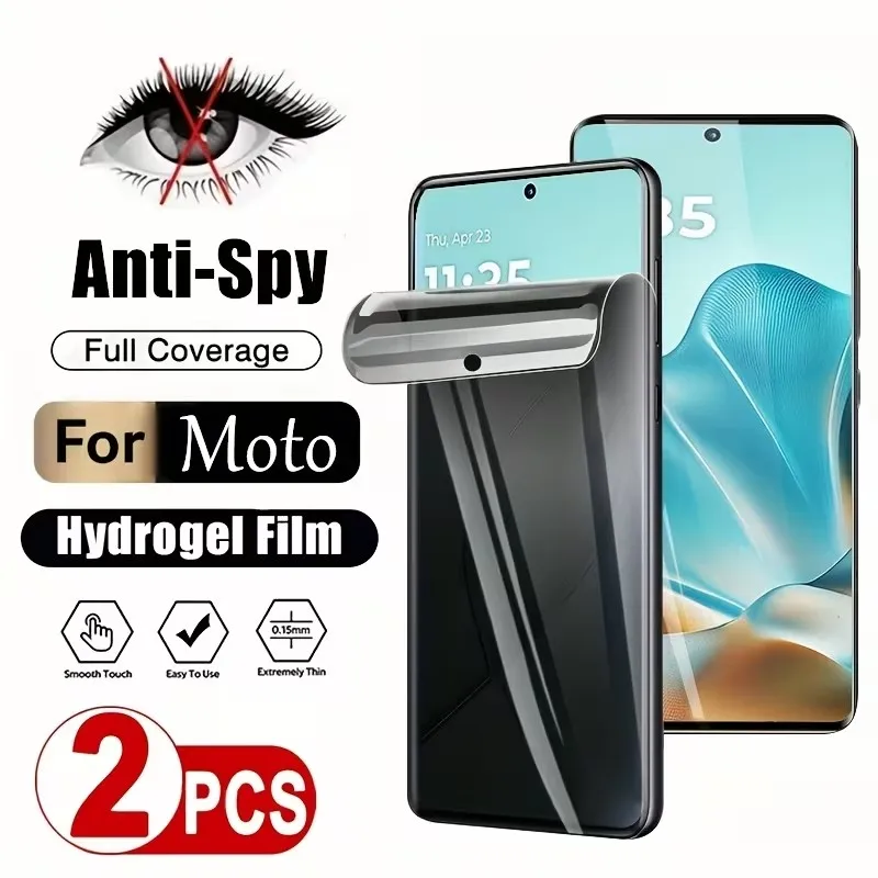 

2Pcs Privacy Hydrogel Film For Motorola Moto G86 G67 G06 G24 G15 Power Screen Protector G05 Without Fingerprint Unlocking