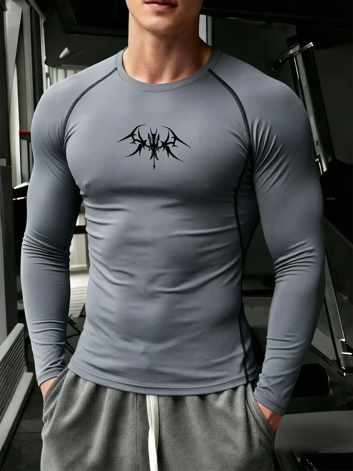 Men's 2026 Tight Fitting Long Sleeved Shirt, Quick Drying Muscle Fitting Sports Top, for Exercise Training, Fitness Running, Fit
