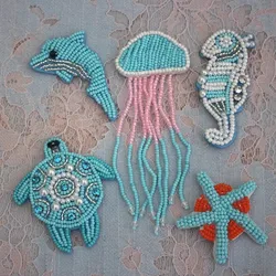 Ocean exquisite starfish jellyfish hand sewing nail bead clothing cloth patch DIY clothing skirt bag shoe accessories