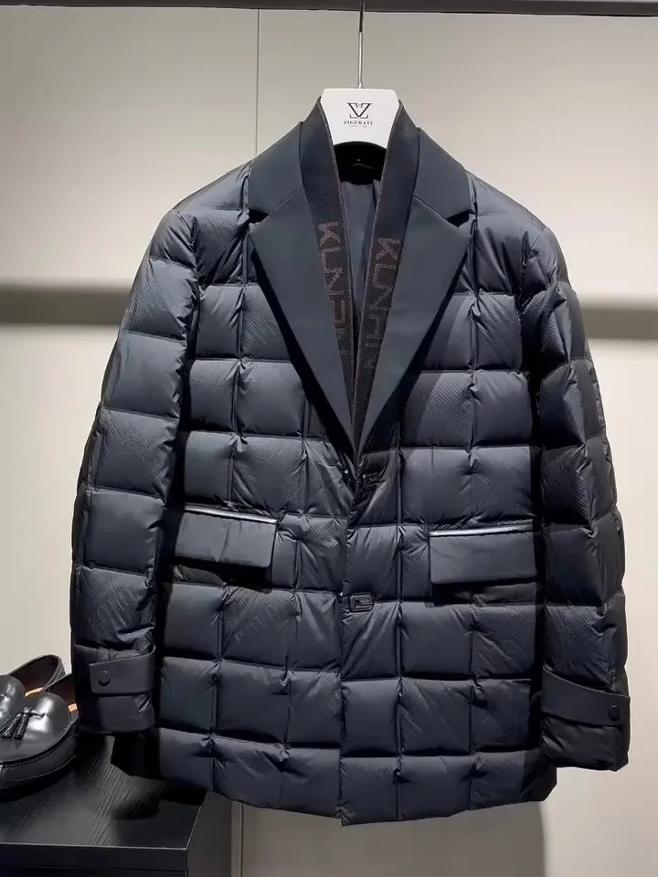 

Men's Mid-Length down Jaet Scarf Collar Detachable New Autumn Winter Faion Versatile High-End Feeling Haome Stand Fit