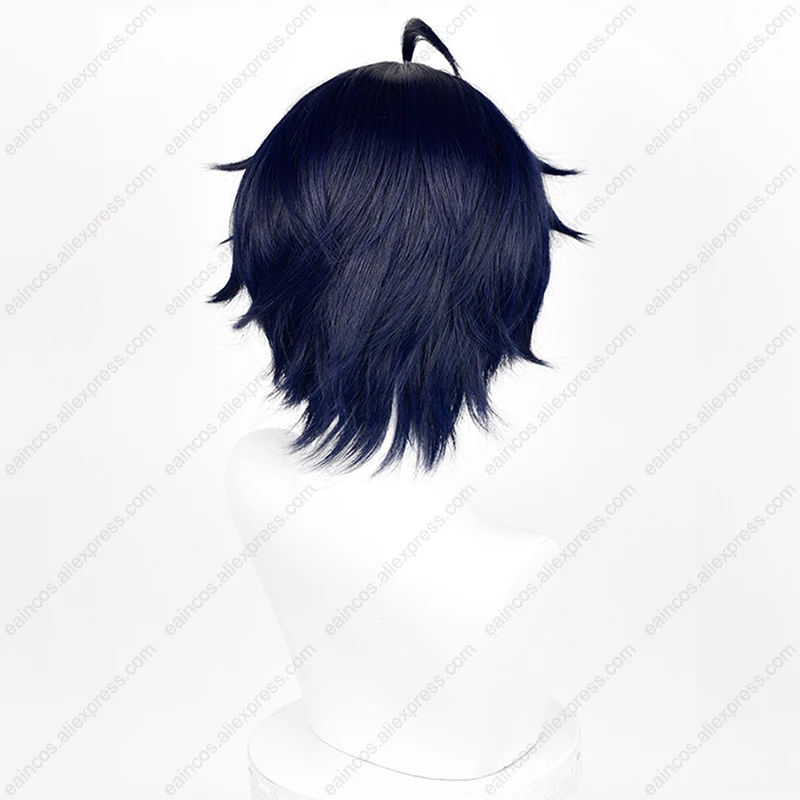 ZZZ Asaba Harumasa Cosplay Wig 30cm Blue Black Short Wigs Heat Resistant Synthetic Hair