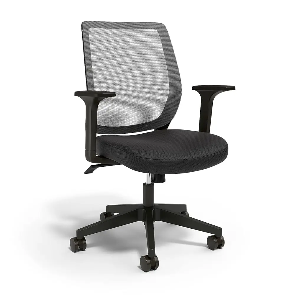 

Поворотное офисное кресло Staples Mesh Ba, эргономичное тканевое сиденье, регулируемая высота, натяжение и замок наклона, идеально подходит для офиса