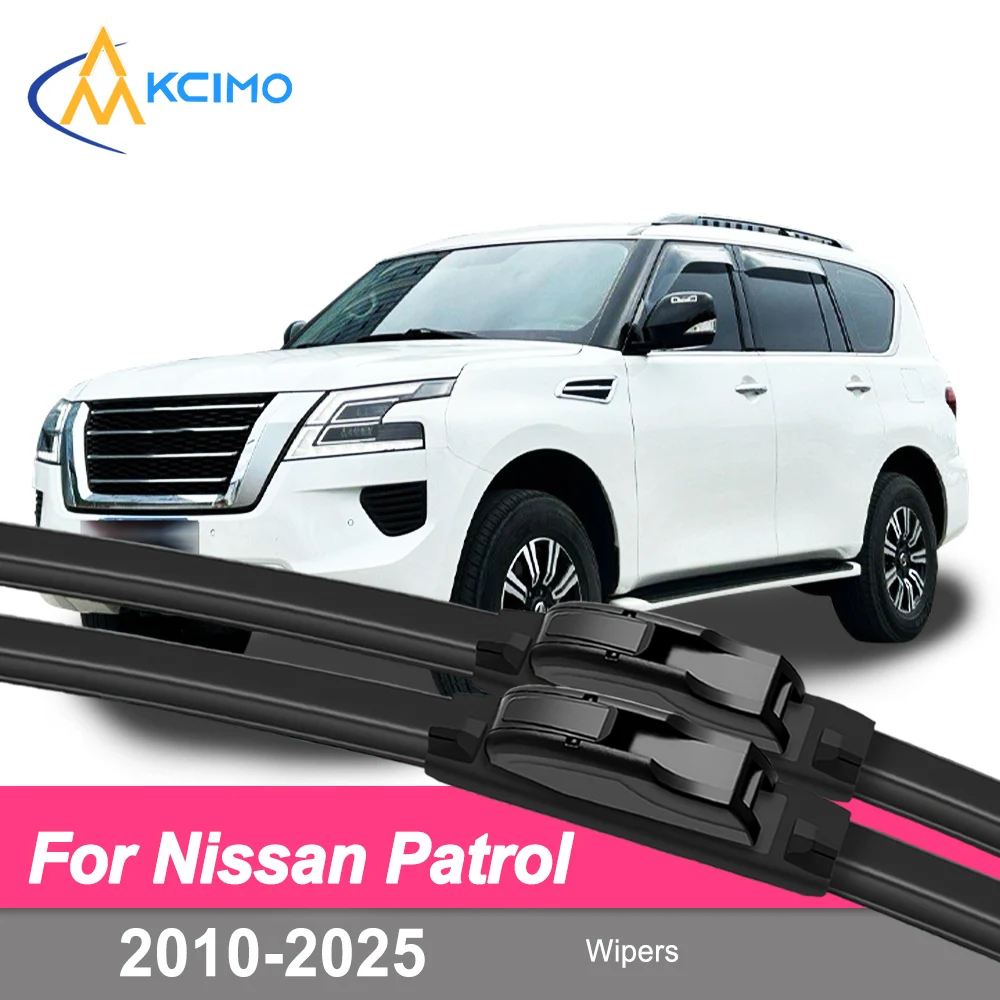 

2 шт./компл. щетки переднего стеклоочистителя для Nissan Patrol 2010-2025, прямая посадка, всепогодная производительность (пара), резиновая салфетка премиум-класса для лобового стекла