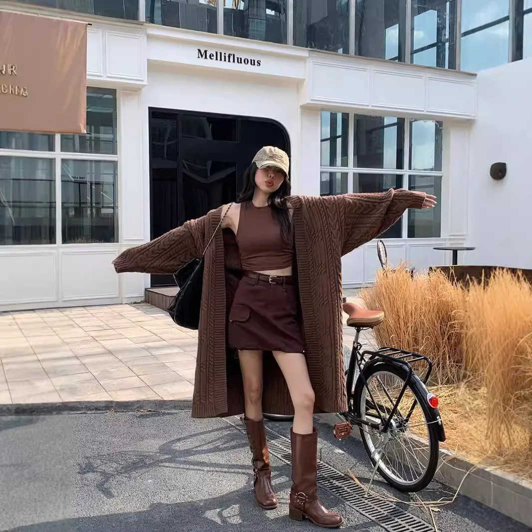 سترة المرأة متماسكة البلوزات الطويلة لصق كم كامل سميكة عارضة لاعبا الخامس الرقبة سترة أنيقة خمر سيدة الخريف الشتاء #3