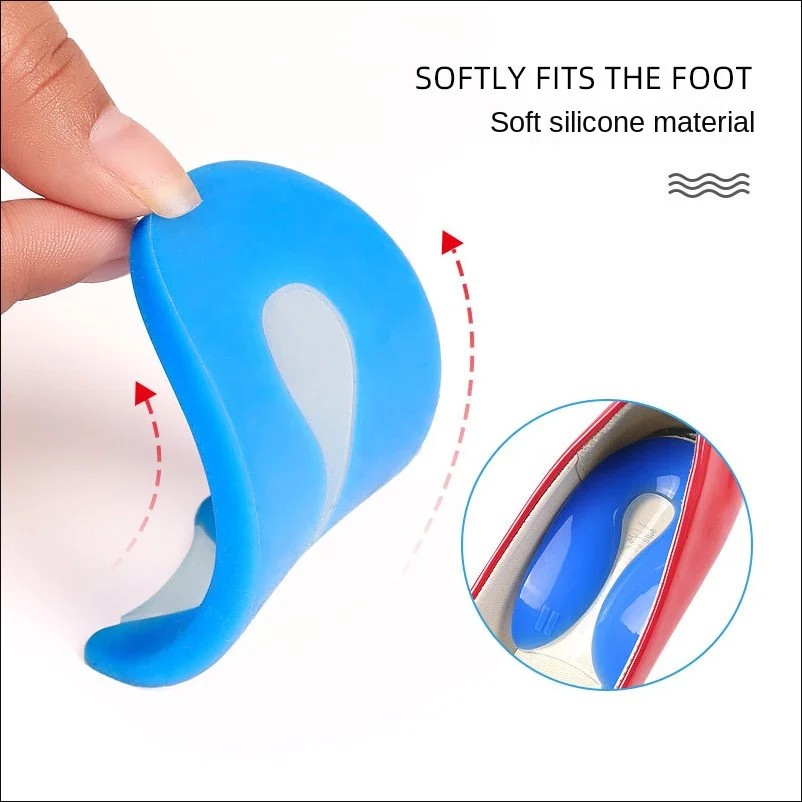 Silicone Gel Insoles Heel Cushion Soles Relieve Foot Pain Plantar Fasciitis Protectors Spur Support Shoe Pad Feet Care Inserts