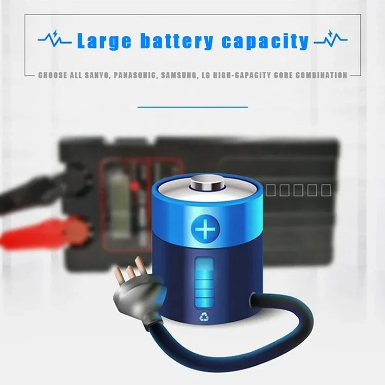 12V Large Capacity Electric Take-Up Reels Lithium Battery for Sea Fishing Boat Power Bag Straps+1A Charger