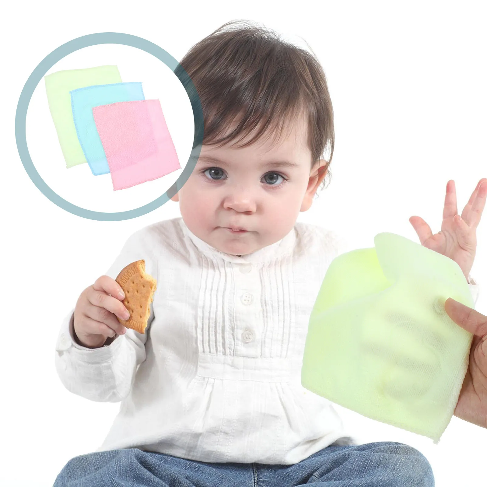 

10Pcs Skin Friendly Microfiber Towels Face Hand Washcloths Fast Drying Highly Absorbent Wash Resistant 20x20cm for Barber Shops