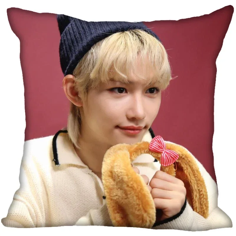 New Felix KPOP Pillow Cover Bedroom Home Office Decorative Pillowcase Square Zipper Pillow Cases Satin Soft No Fade