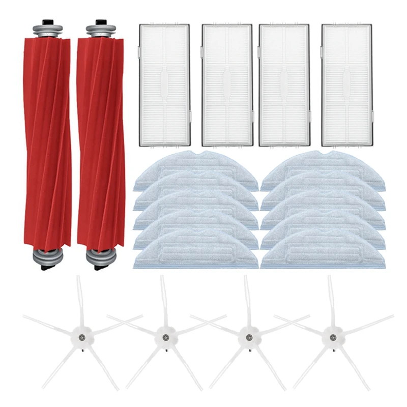 20Pcs HEPA FILTER Mopping ผ้าแปรงด้านข้างสําหรับ Xiaomi Roborock T7S T7 PLUS T7S PLUS S7 Mopping ผ้าอะไหล่สูญญากาศ