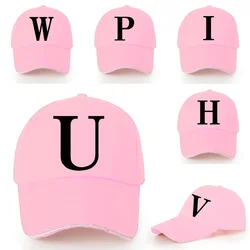 2023 American Retro Men and Women Baseball Caps Street Black Lettered Retro Flat Caps Pink Hip Hop Cap Four Seasons Golf Sunhat