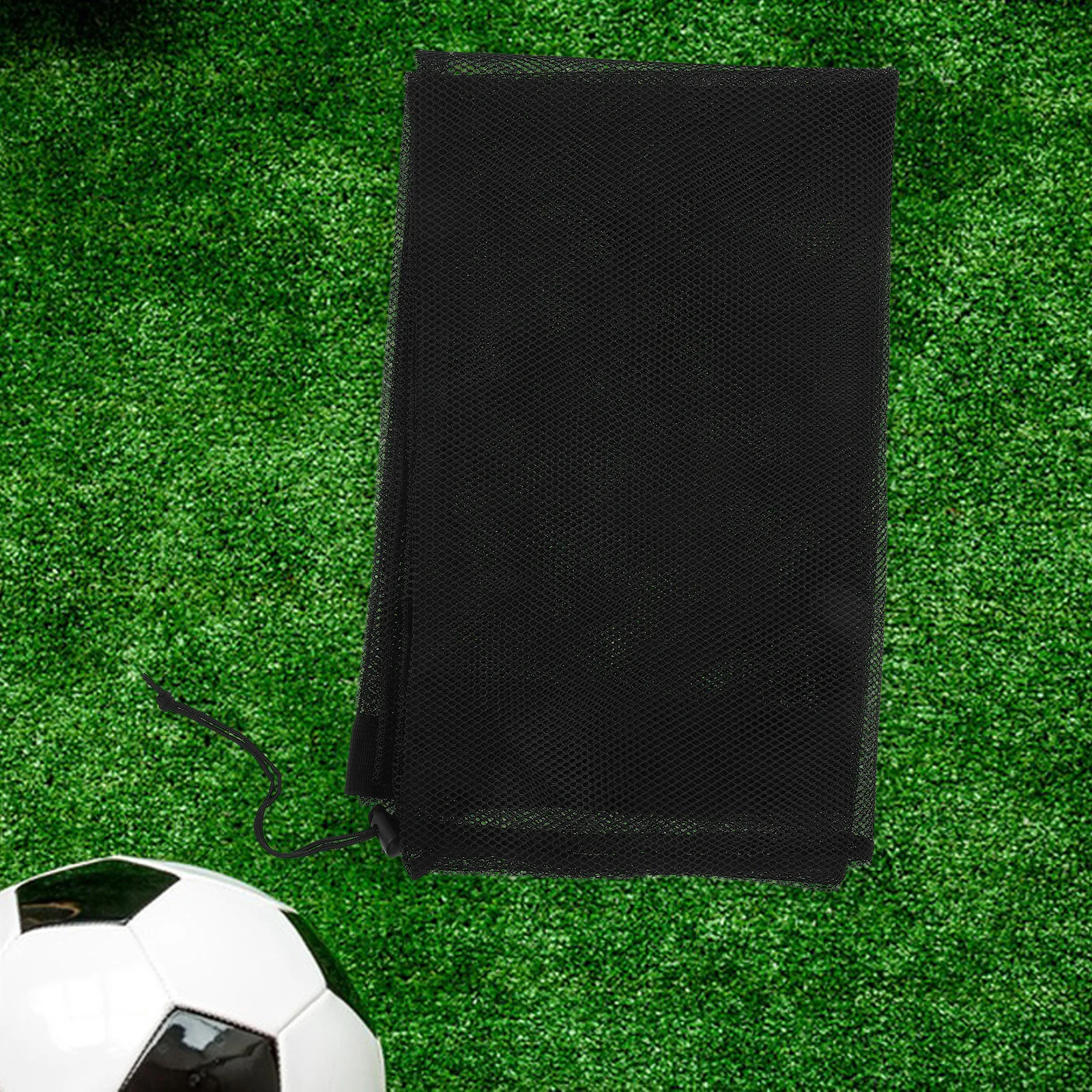 حقيبة شبكية كبيرة على شكل كرة سلة رياضية للتخزين برباط معدات شبكية من القماش لكرة القدم