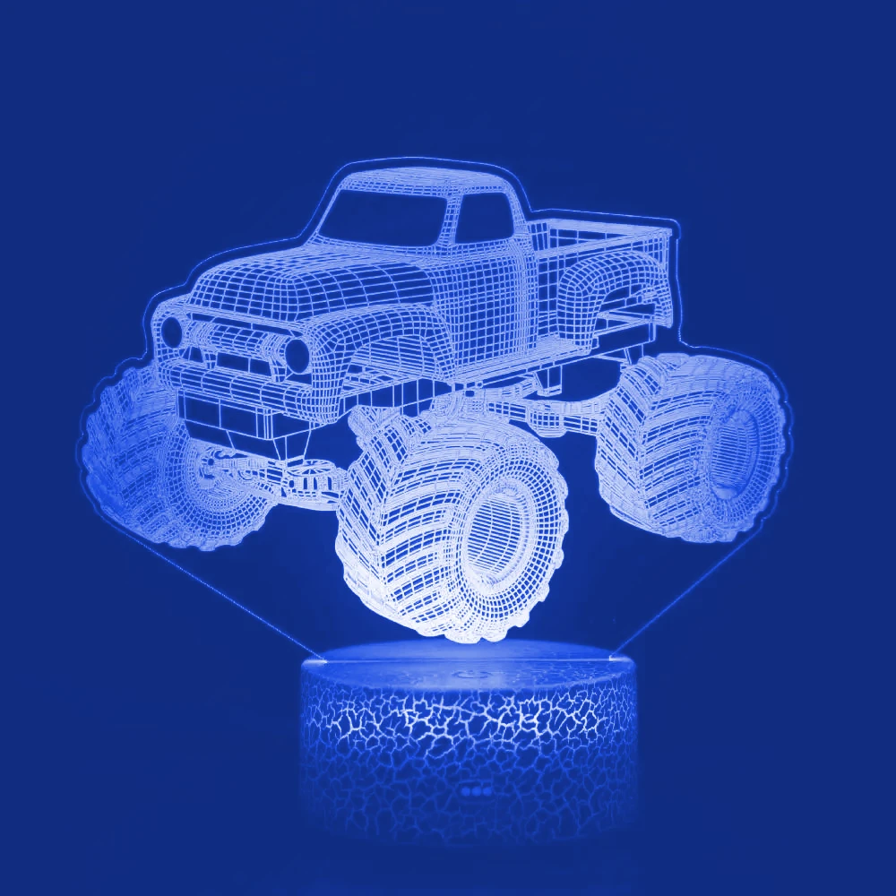 Nighdn Acrylic LED 3D Illusion Lamp Tractor Night Light  for Kids 7 Color Changing Desk Lamp Tractor Gifts for Boys Room Decor