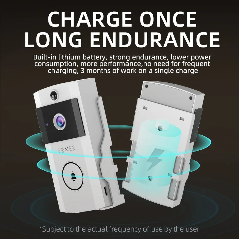 U9 جرس باب يتضمن شاشة عرض فيديو لاسلكي فيديو إنترفون كاميرا مراقبة مع غطاء المطر الشمسي طويل الاستعداد حماية الأمن عين القط