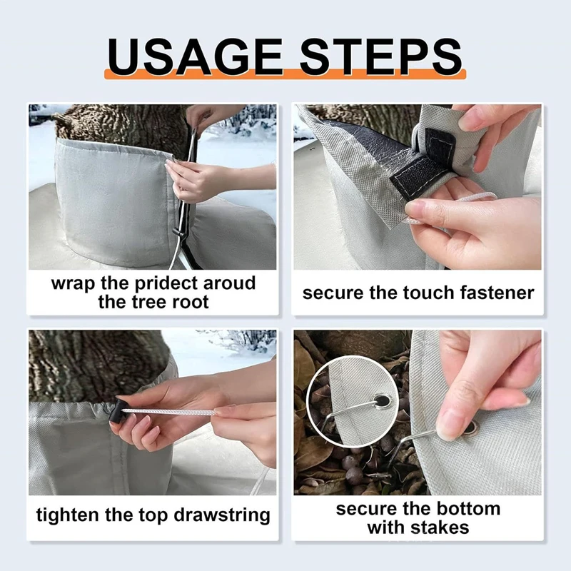 

Winter Trees Root Protection Bag Protection Tree Trunk Protector Guard Plant Covers With Ground Nails Warm Tree Root Reusable