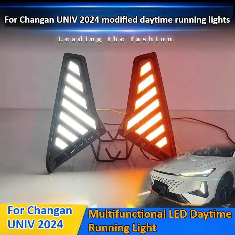 

For Changan UNIV 2024 LED Flowing Daytime Running Lights Special Daytime Driving Turn Signal Decorative Lights Accessories