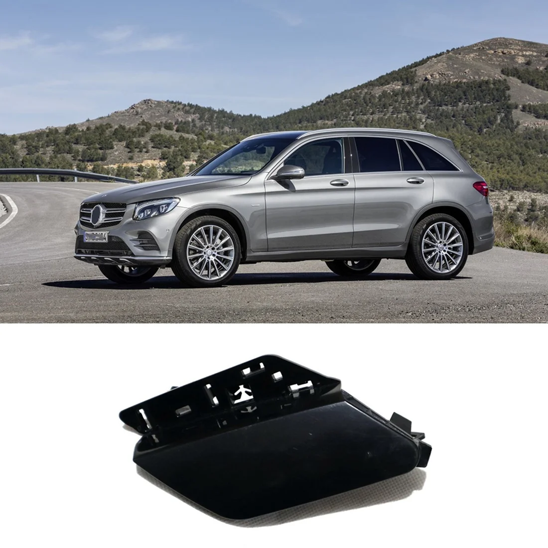 سحب هوك غطاء غطاء العين مقطورة سحب 2538856604   لمرسيدس بنز GLC X253 2020 2021 اكسسوارات السيارات الأسود