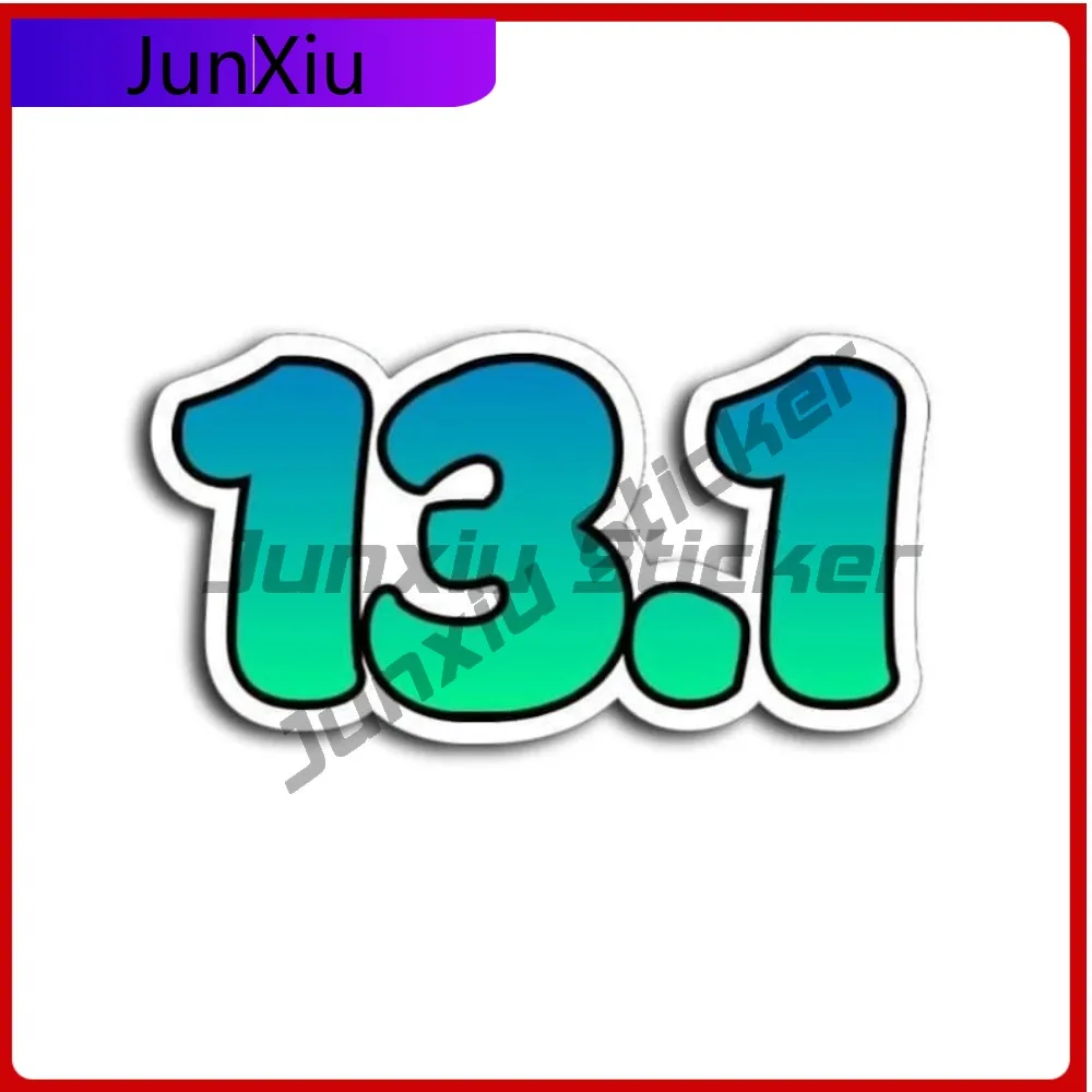 

13.1 Half Marathon Green Blue Gradient Runner Decal X 500 Motorcycle Stickers Emblem Custom Decals Car Side Sticker Camping Suv