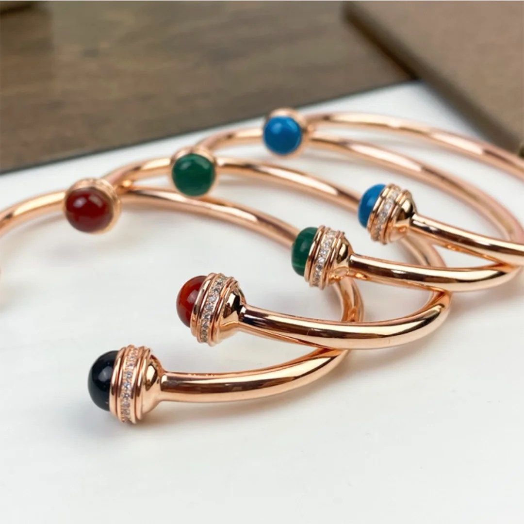 تصميم من الفضة الإسترليني عيار 925 مرصع بسوار نسائي مفتوح الفم، هدية فاخرة وعصرية للارتداء اليومي. #2