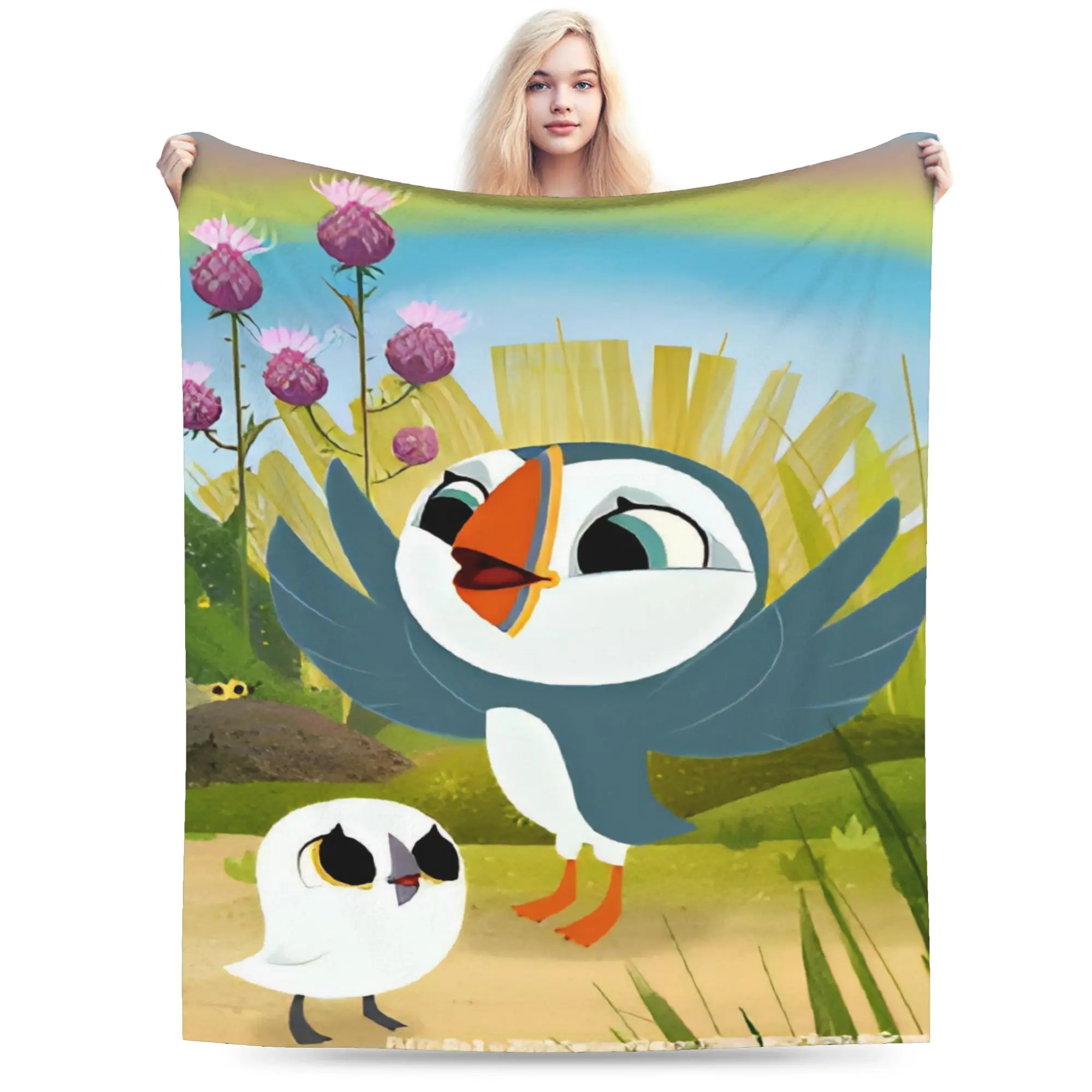Puffin Rock Oona Baba  Blanket Fleece  Comfortable Super Soft Throw Blanket for Home Bedspread