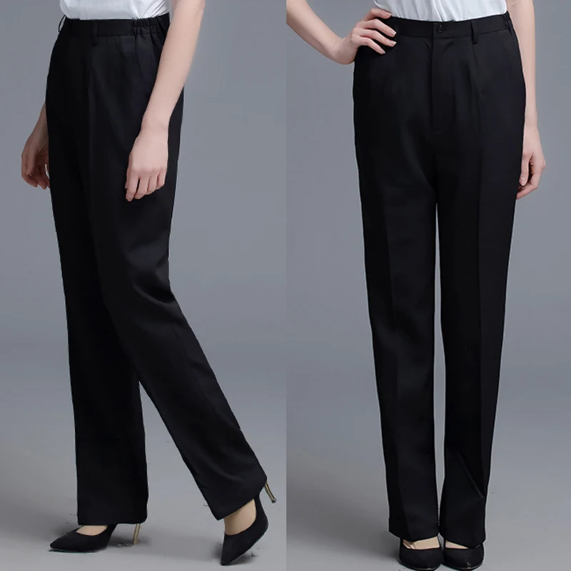 Women Men Chef Pants Elastic Cook Food Catering Pants Restaurant Hotel Uniform Baking Kitchen Hotel Waiter Trousers Bottoms