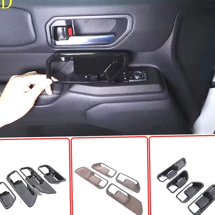

Для Toyota Land Cruiser Prado 250 LC250 2024 + ABS черный автомобильный внутренний дверной чаша декоративная наклейка защитные аксессуары 4P