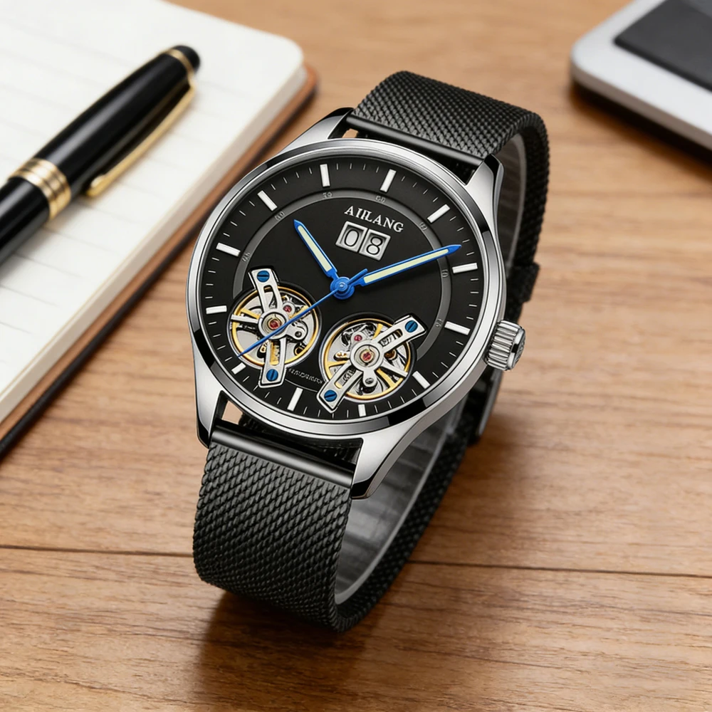 AILANG New Mens Watches Double - Tourbillon Movement Watch review and price