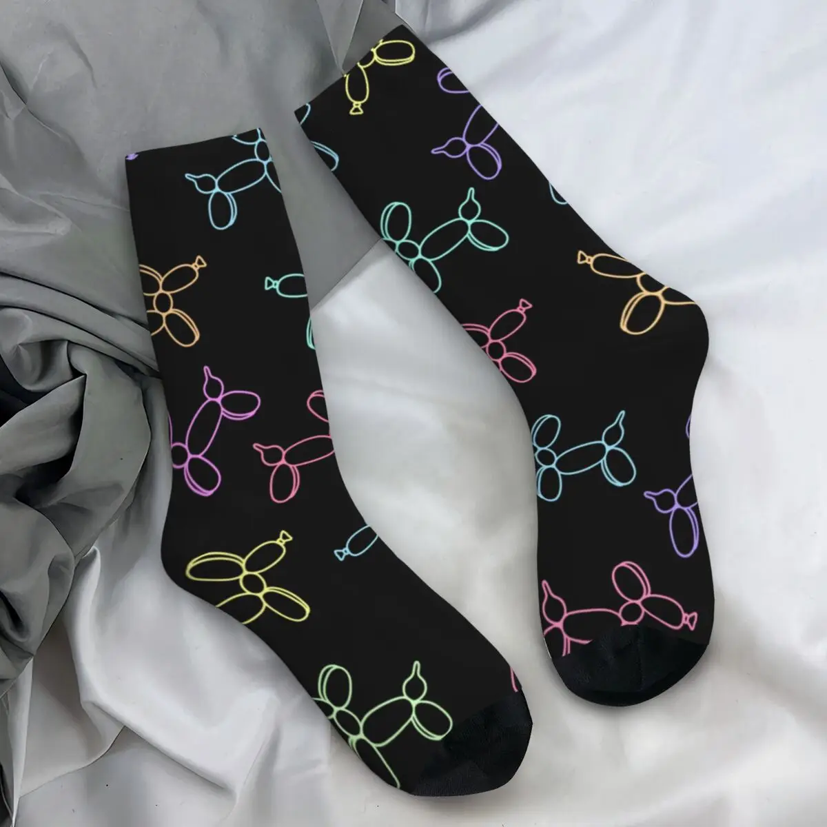 Colorful Balloon Dogs Stockings Women Men Bright Socks Breathable Gothic Socks Autumn Running Sports Anti-Slip Printed Socks