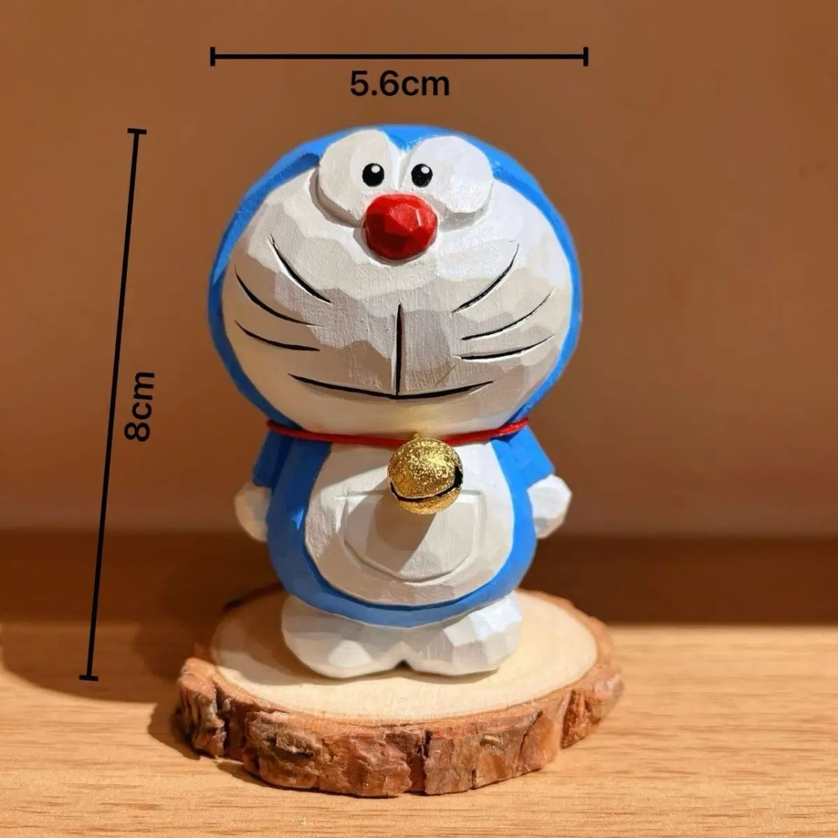 Doraemon Hand-Made Madeira Sólida Anime Character Model Toy, Periféricos de Caráter, Escultura Produtos, Figura Cat, Desktop Ornamentos, Presente de Aniversário